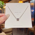 Elegante collana in acciaio al titanio argento con ciondolo circolare per donna - Stile pendente ad anello geometrico (X019) / Argento
