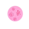 Roze siliconen vorm met pioenbloemen voor fondant, zeep en het maken van kaarsen - 1# Roze