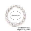 Silver pear-cut cubic zirconia bracelet with 18 teardrop elements in a halo design - Platinum White Zirconia