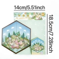 Green 2.5D fairytale stickers set with 14x18.5cm castle and forest scene for DIY crafts - Flower Manor