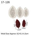 White silicone 3-cavity pine cone mold for fondant chocolate with finished samples - Grey Marble
