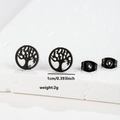 Macro shot of black Tree of Life studs showing 1cm diameter and 2g weight details - Tree of Life (073) / Black