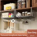 Set of two gun grey expandable under-cabinet storage baskets for kitchen organization - Classic Medium Size 2PCS / Gunmetal