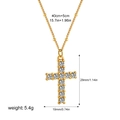 Collana dorata in acciaio con pendente a croce, zirconi bianchi e misure del prodotto - Croce in Zirconia
