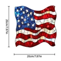 Stained glass American flag eagle wall art in mosaic style, sized 7.87 inches - Waving Flag / Thickness 0.2cm