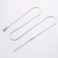 Cadenas de serpiente planas de acero inoxidable plateado con cierre de mosquetón seguro - Color Acero 3mm*40cm+5cm