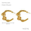 Boucles d'oreilles créoles spirales en acier inoxydable plaqué or 18k, diamètre 30mm - Acier Inoxydable/Plaqué Or 18K / 30MM / Doré