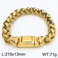 Goldenes Herren-Gliederkettenarmband mit Kastenverschluss, 13mm Breite und 215mm Länge - 215mm x 13mm / Gold (KB187838-KJX)