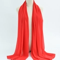 Bright red chiffon hijab scarf for women displayed on a mannequin over a white background - 50