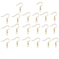 Set of 20 pieces golden French earring hooks with ball and loop for DIY jewelry making - Golden Earring Hooks / 20 Pieces Set / Gold
