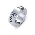 Silver titanium steel non-pierced ear cuff featuring Kiss letter engraving for men and women - Single KISS / Steel