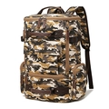Outdoor camouflage canvas backpack with multiple pockets and ergonomic straps - Yellow Camouflage