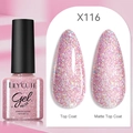 LILY'CUTE 7ml pink glitter gel nail polish X116 in glossy and matte finish effects - Pink Shimmer (116)