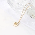 18K gold plated stainless steel necklace with mother of pearl tree of life pendant - Necklace Only / Gold-White