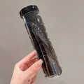 Black high-elastic hair ties set in a transparent cylinder jar for hair styling - Black 100Pcs Jar Pack