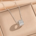 Collier en acier inoxydable avec pendentif alvéolé hexagonal serti de pierres CZ - Collier / Argenté