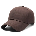 Minimalist vintage brown textured cotton baseball cap with a classic curved brim design - Adjustable / Coffee