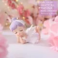 Dreamy purple angel girl cake topper, vinyl sleeping doll with wings and eyelashes - 1143-14 Lying Purple