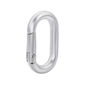 Close-up of polished silver oval spring clasp for DIY jewelry necklace making - Rectangle / Silver