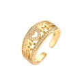 Adjustable gold plated MOM heart ring with micro-pave zircons for mothers - Gold MOM Heart Zircon
