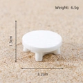 Miniature white round table for micro landscape and dollhouse decoration in sand scene - Round Table