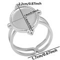 Close-up of adjustable stainless steel ring base with 2.2cm serrated bezel tray setting - J436 / Steel