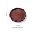Sottobicchiere a quadrifoglio in noce nero con texture incisa e misura 9,5 cm - Sottobicchiere in noce nero quadrifoglio
