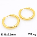 Classic 18K gold plated stainless steel hoop earrings in 16x2.5mm size - 16*2.5mm Gold Ke113201-zz / A Pair Of [inner Diameters]