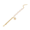 Goldenes Gliederkette-Armband mit unregelmäßiger Perle und Sternanhänger auf Weiß - Achtzackiger Stern Stil (4#Achtzackiger Stern)