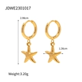 Detalle de pendientes de estrella de mar en oro de 18 quilates con medidas y peso - Estilo de Colgante de Estrella de Mar Dorada (JDWE2301017)
