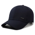 Dunkelblaue Baseballkappe mit Daria-Metalllogo und strukturierter Oberfläche in Draufsicht - Einheitsgröße / Marineblau