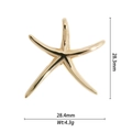 Detailed size view of gold starfish pendant measuring 28.3mm with 4.3g weight - DZ-3012 Large Gold Starfish