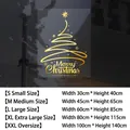 Detaillierte Größentabelle für goldene Weihnachtsbaum- und Schneeflocken Fensteraufkleber - S Klein (30x40cm) / Gold