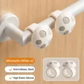 Silicone mushroom door handle bumper in simple white finish for silent wall protection - Simple White (2 Pack)