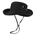 Quick-dry black outdoor sun hat with adjustable chin strap and breathable side vents - 8.5cm Regular Brim / Black