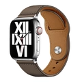 Brown leather magnetic link strap for Apple Watch Ultra 2 and Series 9 smartwatch - 38/40/41mm / Brown