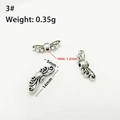 Tibetische Silber Engelsflügel Perlen für DIY Schmuck, 14mm Vintage Legierung Spacer - 3#