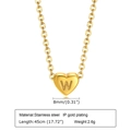 Poliertes Herz-Halskette aus vergoldetem Edelstahl mit eingraviertem Buchstaben W - 40+5cm / Gold - Buchstabe M