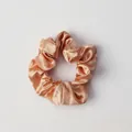 Champagne satin silk scrunchie with premium glossy texture for hair protection - Scrunchie_Champagne
