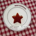 Brown velvet star ornament for Christmas DIY crafts and tree hanging, size 8x8cm - Star-02 (Brown)