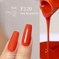 Vibrant Red Tangerine nail gel polish F120 in matte and glossy finishes for nail art - F120 Red Citrus