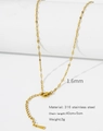 Macro detail of 1.6mm 18k gold plated 316 stainless steel chain with lobster clasp and extender - HC0027G1645-Lip Chain