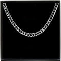 Silver Cuban link chain necklace presented in a black gift box for men with card - To My Man (Love Letter)-Silver Cuban Chain