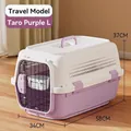 L size pet travel carrier in purple and white with durable metal door for cats and dogs - Transport Style L Size Under 20 lbs / Taro Purple