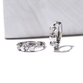 Fashionable S925 silver heart hoop earrings with sparkling white cubic zirconia stones - Alternating Heart / White Gold