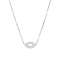 Collana chic in argento a forma di occhio con zirconi scintillanti e catena - Platino