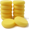 Set of 12 round yellow clay sponges for pottery sculpting and smooth craft finishing - Sponge Block [24]