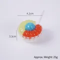 Miniature resin fruit dessert bowl with yellow pineapple and red citrus slices, 25g - Blue Ice Cream Ball - Grapefruit Ice Bowl