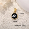Macro detail of Evil Eye pendant with 17mm x 10mm size markings and 0.5g weight info - A0274-Black 10mm
