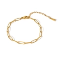 Bracciale a catena a graffetta dorato in acciaio inossidabile placcato oro 18 carati - Catena a Graffetta (TB5008)